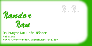 nandor nan business card