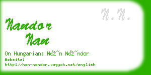 nandor nan business card